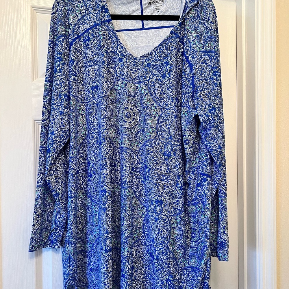 Coolibar seacoast swim cover up dress 2x